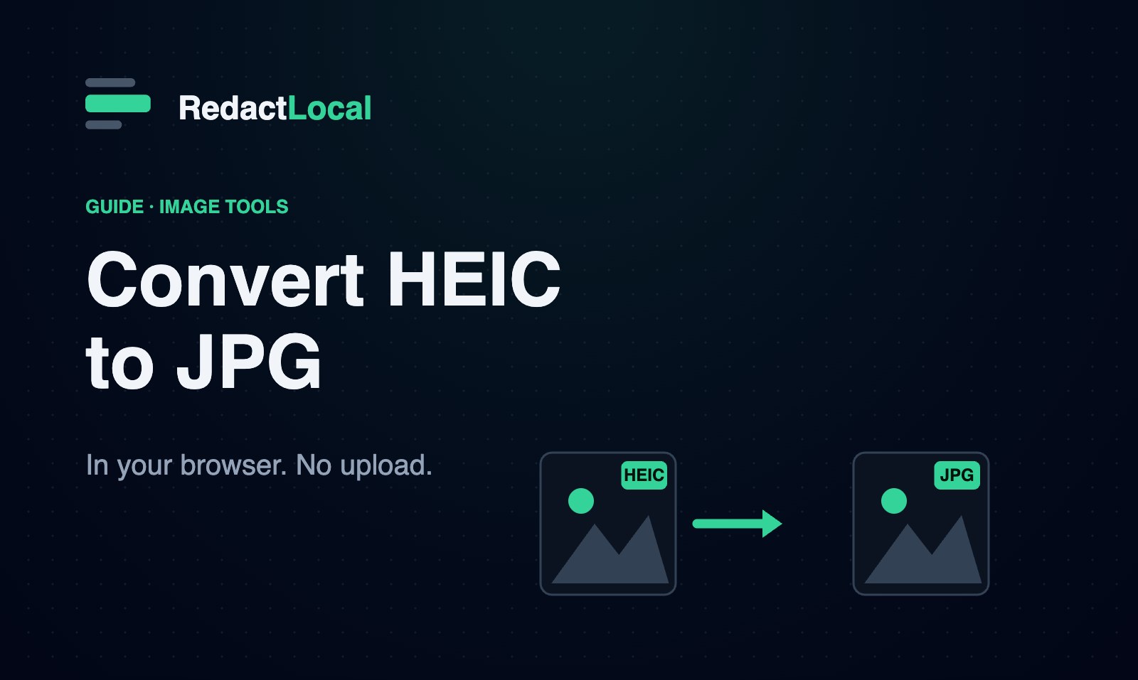 An iPhone HEIC photo being converted to a JPG inside the browser